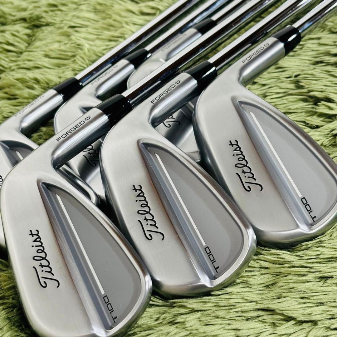 【中古】タイトリスト T100 アイアン6本セット メンズゴルフ 初心者 入門 現行品 TaylorMade AMT WHITE ホワイト スチールシャフト 右利き 男性 2025年モデル flex S|Re.ISLAND 店