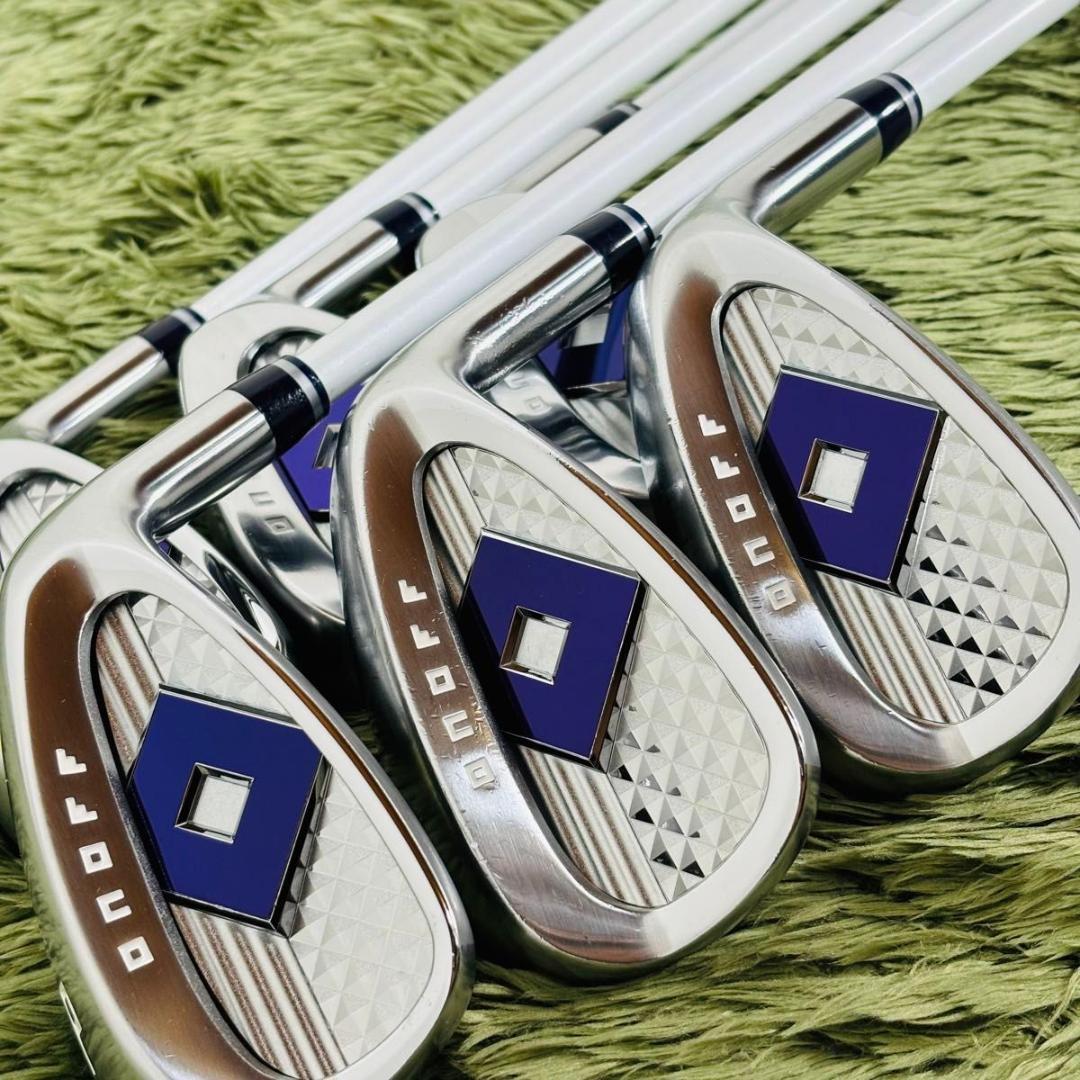 【中古】オノフ レディ 2025 アイアン6本セット メンズゴルフ 初心者 入門 大人気 ONOFF LADY SMOOTH KICK LP-425I スムースキック カーボンシャフト 右利き 女性 flex L｜Re.ISLAND 店