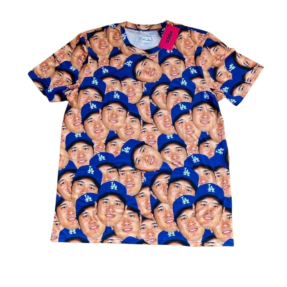 FOCO ロサンゼルス・ドジャース　大谷翔平　顔だらけTシャツ 即日発送/在庫あり 大谷翔平 Tシャツ フェイスTシャツ 顔だらけ