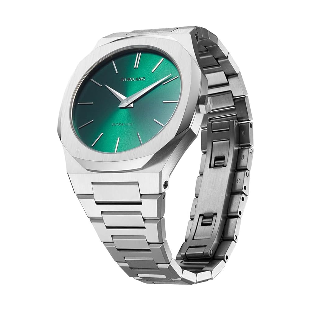 [D1MILANO] D1ミラノ 腕時計 自動巻き メンズ UTBJ37 [ULTRA THIN] ウルトラ シン スカラベオ 40mm ステンレス ベルト アナログ おしゃれ 人気 シルバー グリーン 緑 銀