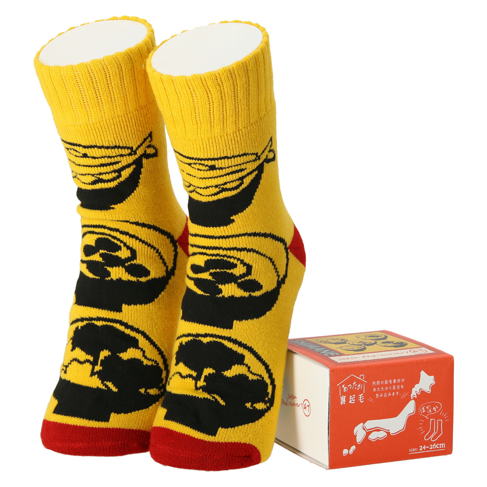 楽天市場】あったか裏起毛ソックス 和歌山 梅干し イエロー 【47Japan