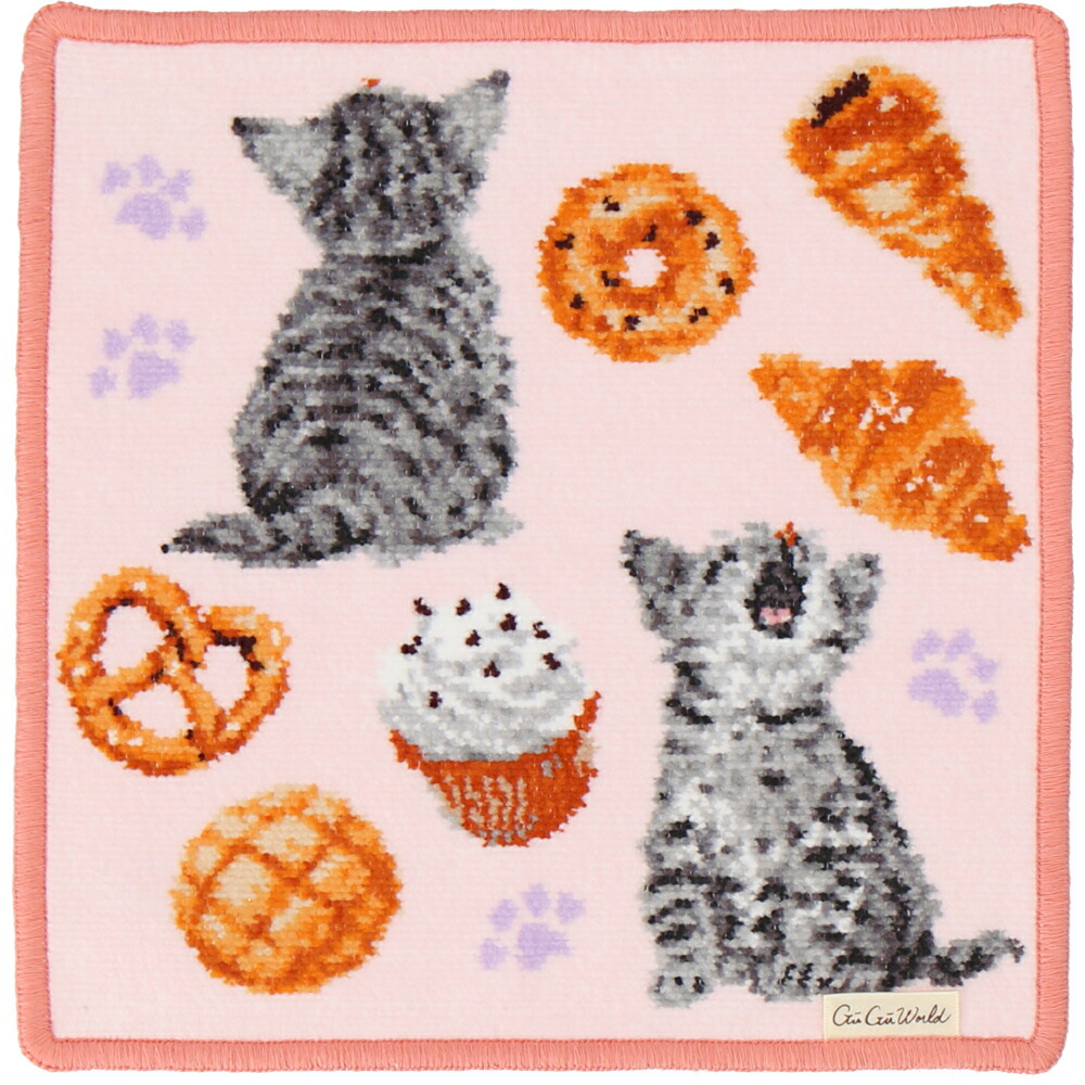 楽天市場】【グーグーワールド】 シェニールハンカチ （猫） ブラック