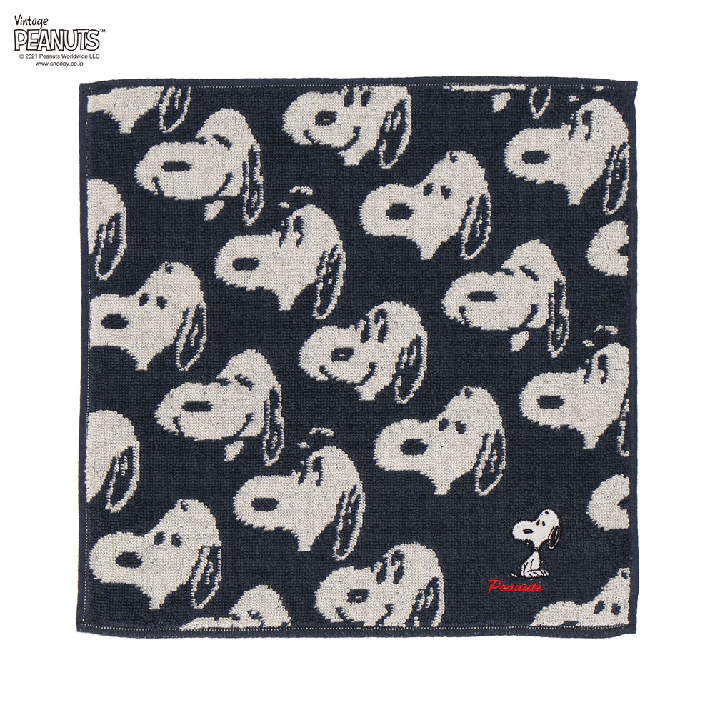 楽天市場 スヌーピー タオルハンカチ Vintage ネイビー Peanuts Snoopy Intermode Kawabe 楽天市場店