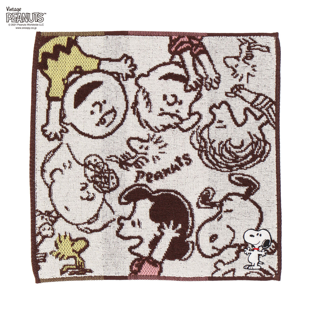 楽天市場 スヌーピー タオルハンカチ Vintage チャコール Peanuts Snoopy Intermode Kawabe 楽天市場店