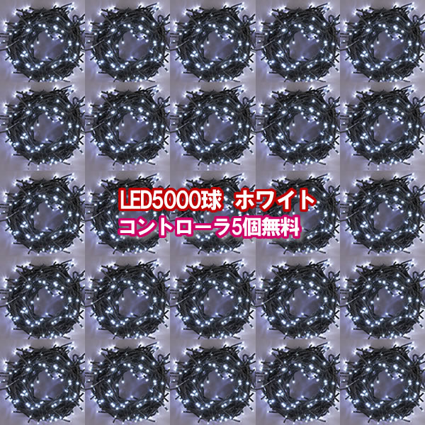 LED照度電飾 5000球（白いこと）＋制御装置5個無料！白いこと クリスマスともし火 クリスマス照度 いるみねーしょん