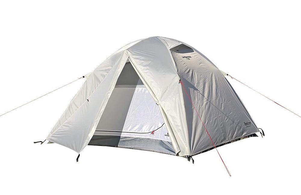 売り切り/新品　アルミドームテント3UV（オールドイエロー）U.A-54(管理番号No-22) : [キャプテンスタッグ] キャンプアウト アルミドーム