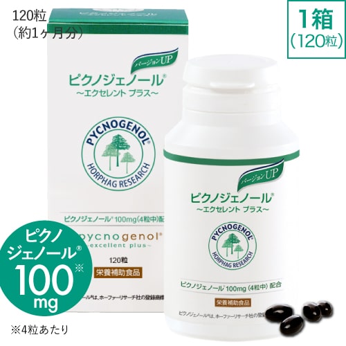 ピクノジェノール エクセレントプラス 【30日分・120粒】 ピクノジェノール(フランス共和国海岸地帯松木皮抽出エキス)