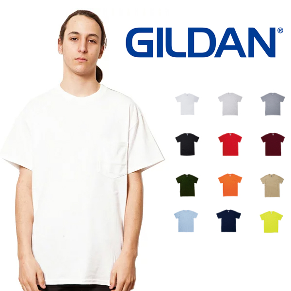 楽天市場 ギルダン Gildan ポケット Tシャツ メンズ 白 S Xlサイズ 2300 Ultra Cotton 6 0 Oz Short Sleeve Pocket T Shirt 五十六 イソロク 楽天市場店