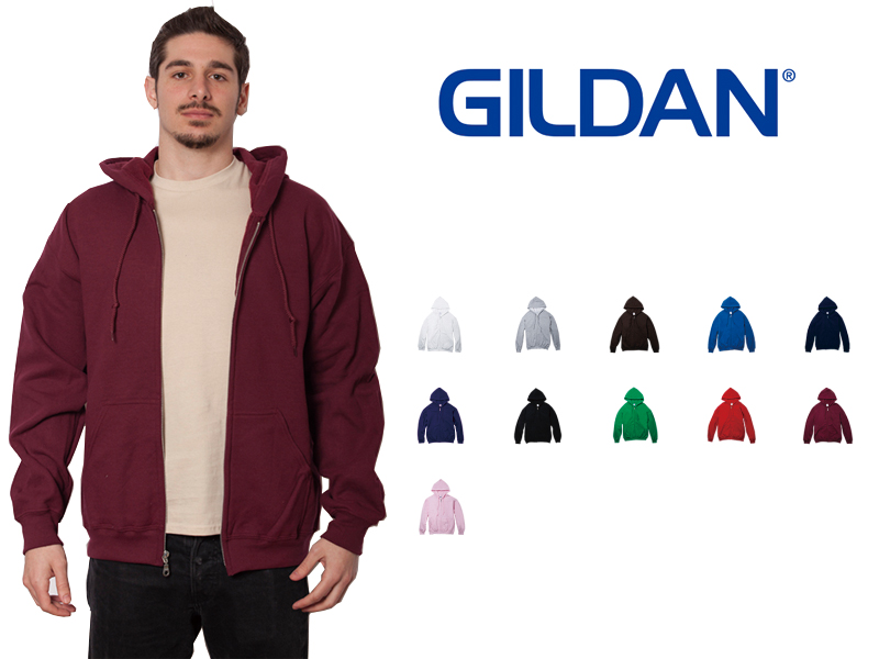Gildan Heavy Blend Zip Hoodie Size Chart