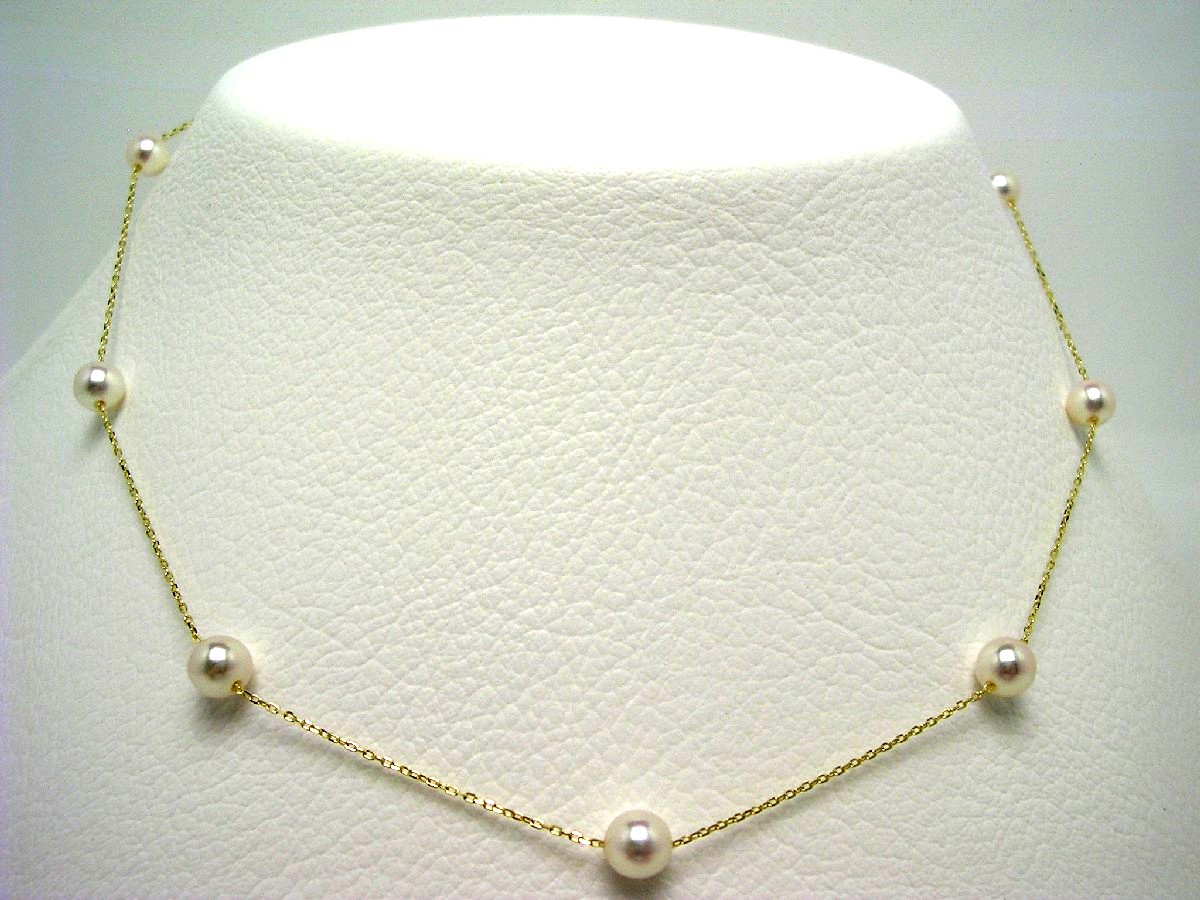 楽天市場】真珠 ネックレス パール アコヤ真珠 ステーション 7.0