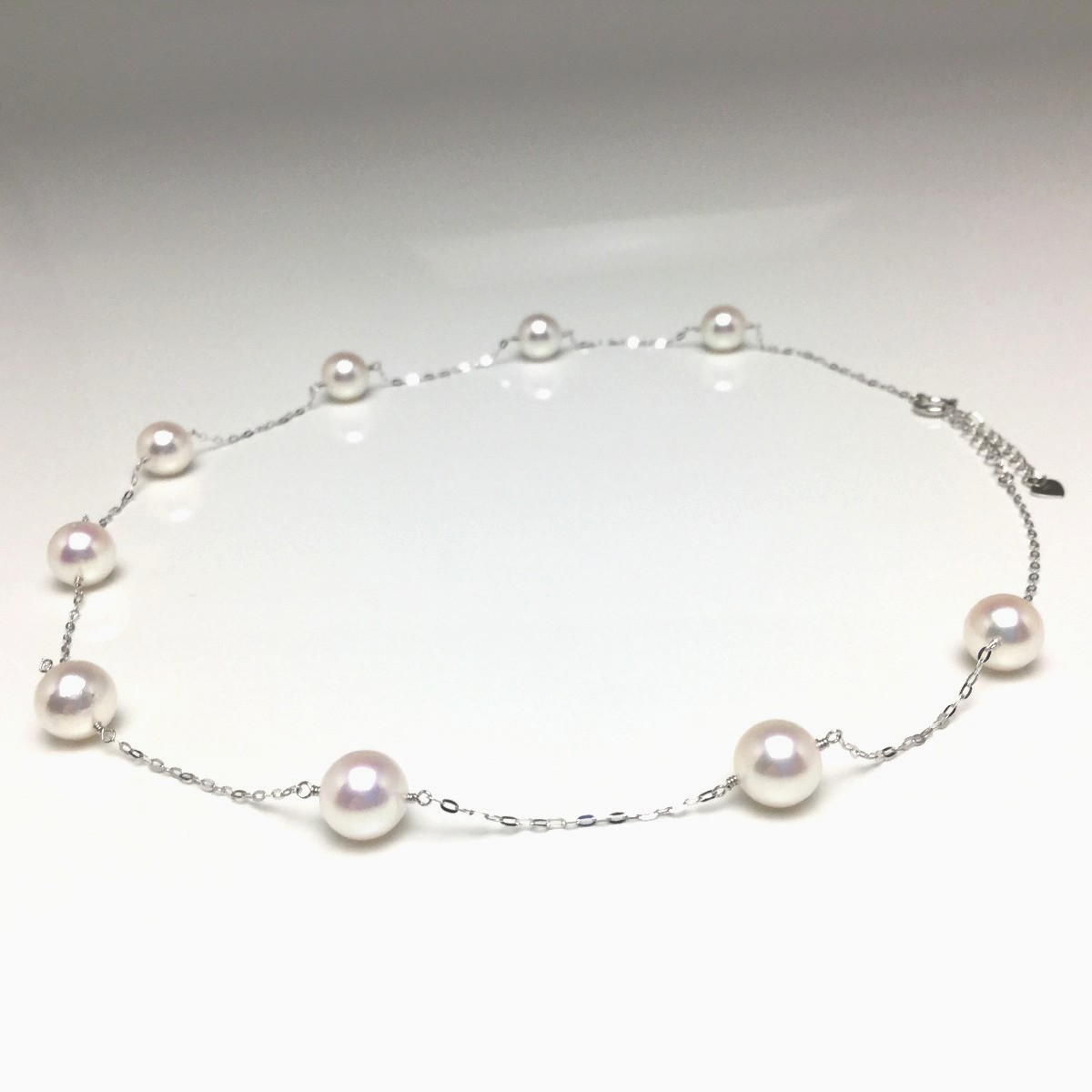 週末価格♡ホワイトピンク×silver製 本真珠ネックレス 楽天市場】真珠 ネックレス パール アコヤ真珠 編み連 6.5-7.0mm