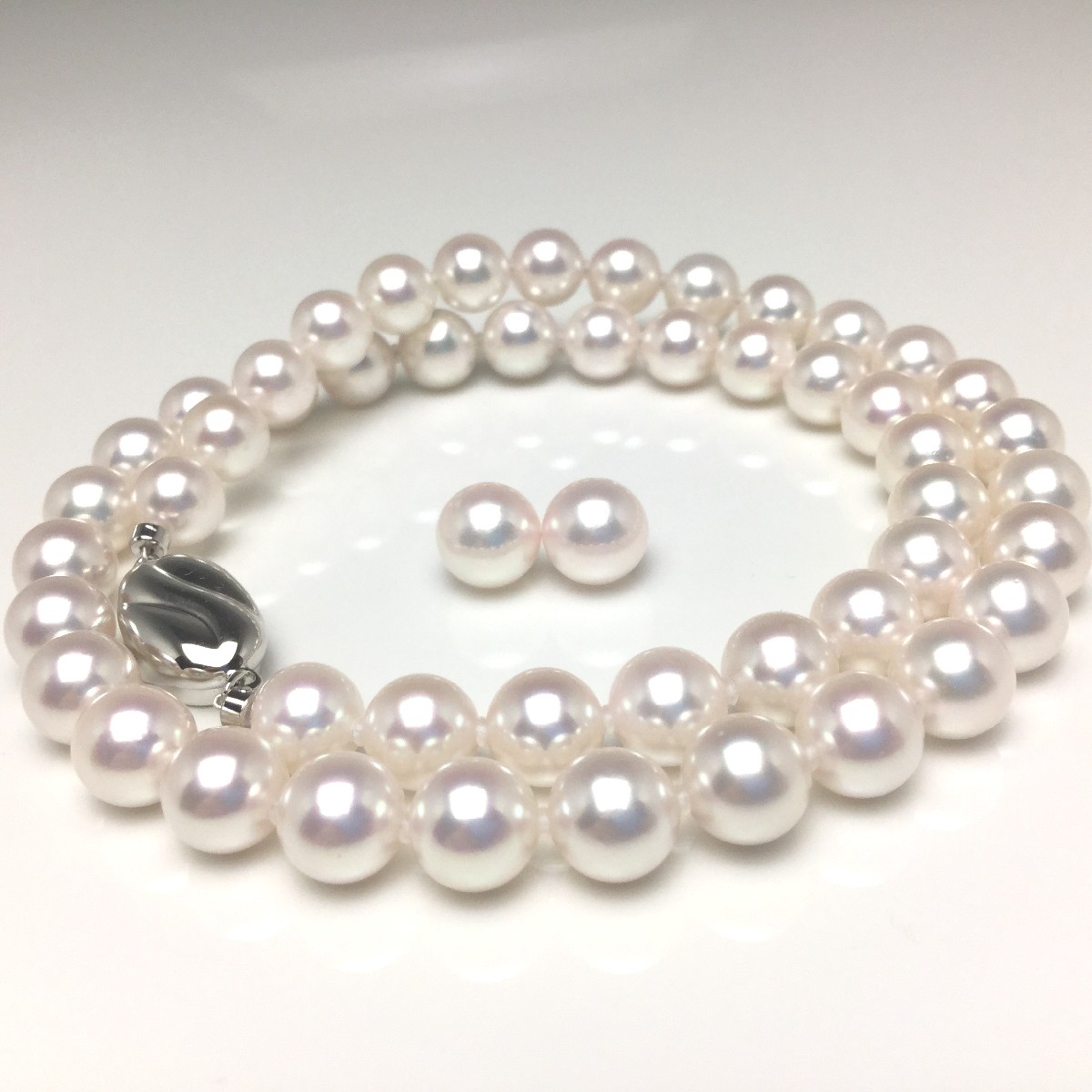 【超大珠✨テリ強✨鑑別書・ケース付き】 あこや真珠 ネックレス 8.0-8.5 テリ最強✨超大珠✨ケース付】あこや真珠 ネックレス イヤリング