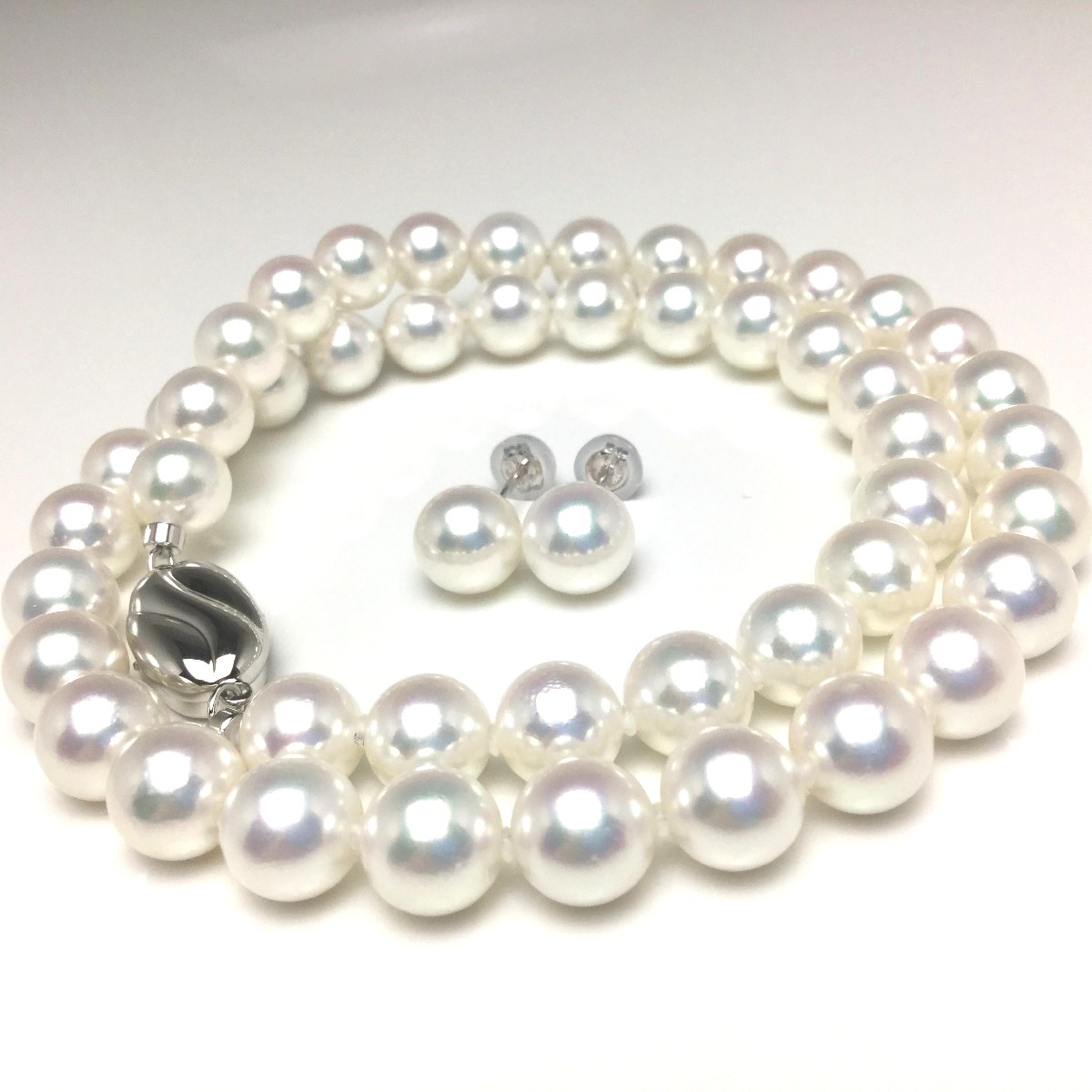 テリ強】本真珠 ピンク パール ネックレス 約9mm-15mm シルバー金具