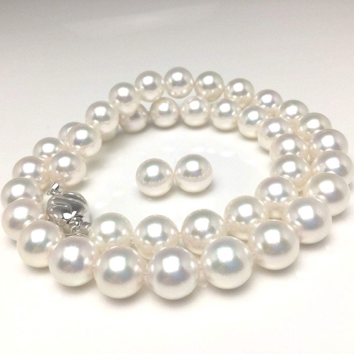 楽天市場】真珠 ネックレス パール 準花珠 アコヤ真珠 イヤリング or