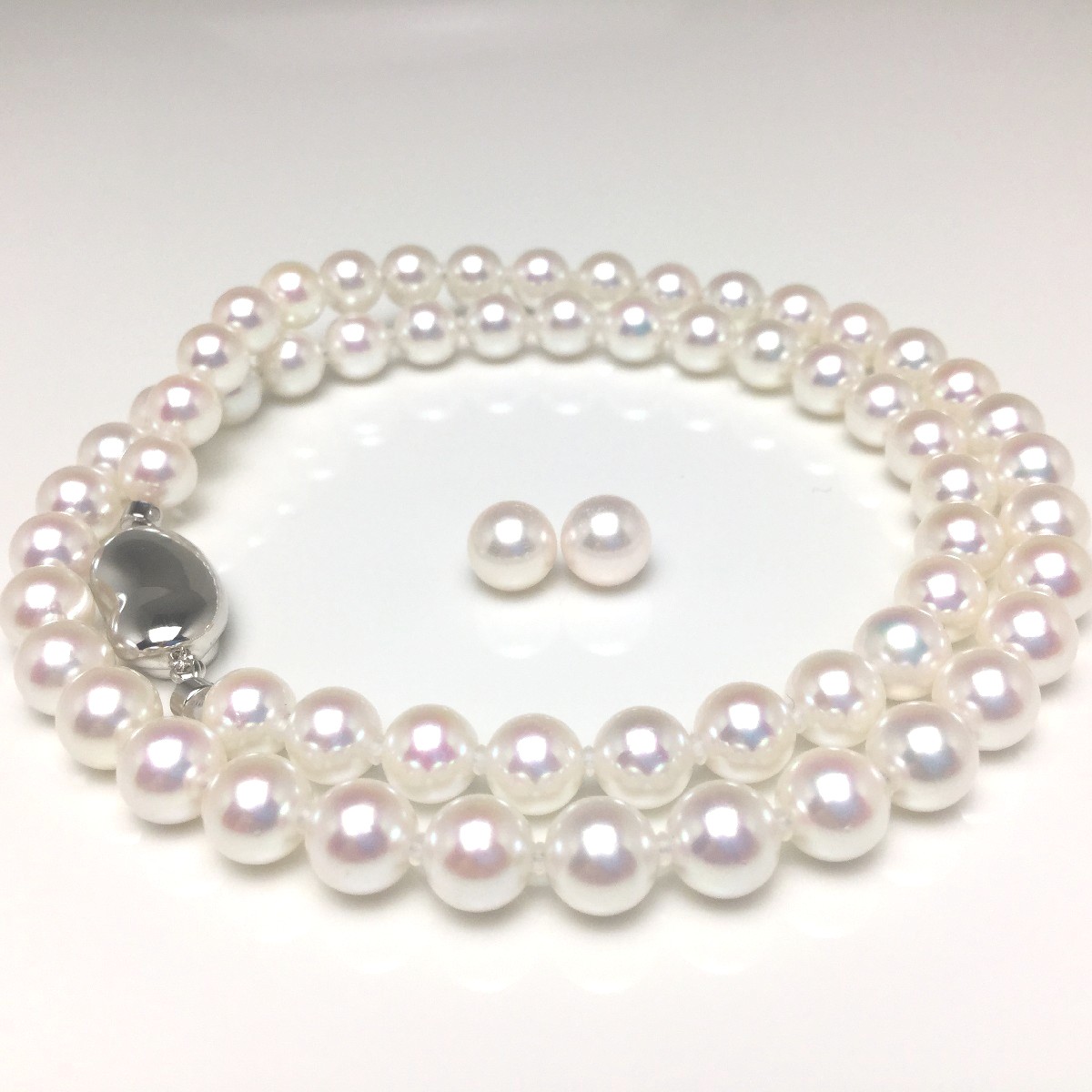 真珠 ネックレス パール 鑑別 アコヤ真珠 イヤリングorピアス セット 6.0-6.5mm ホワイト シルバー クラスップ 79783 イソワパール 58,300円
