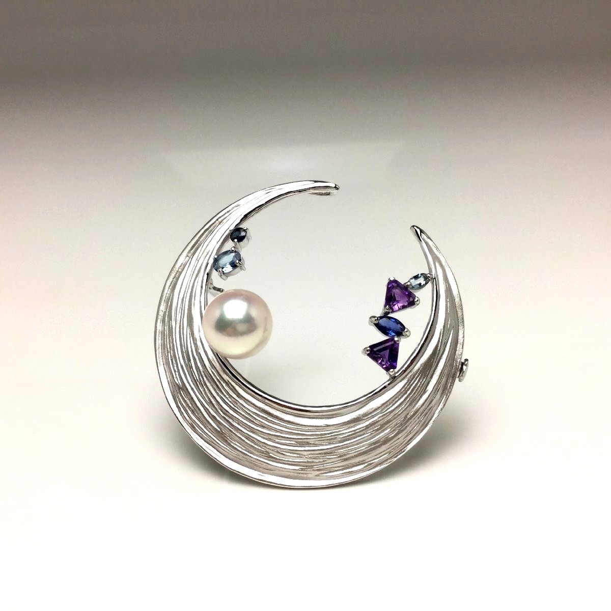 楽天市場】真珠 ブローチ パール アコヤ真珠 9.7mm ホワイトシルバー