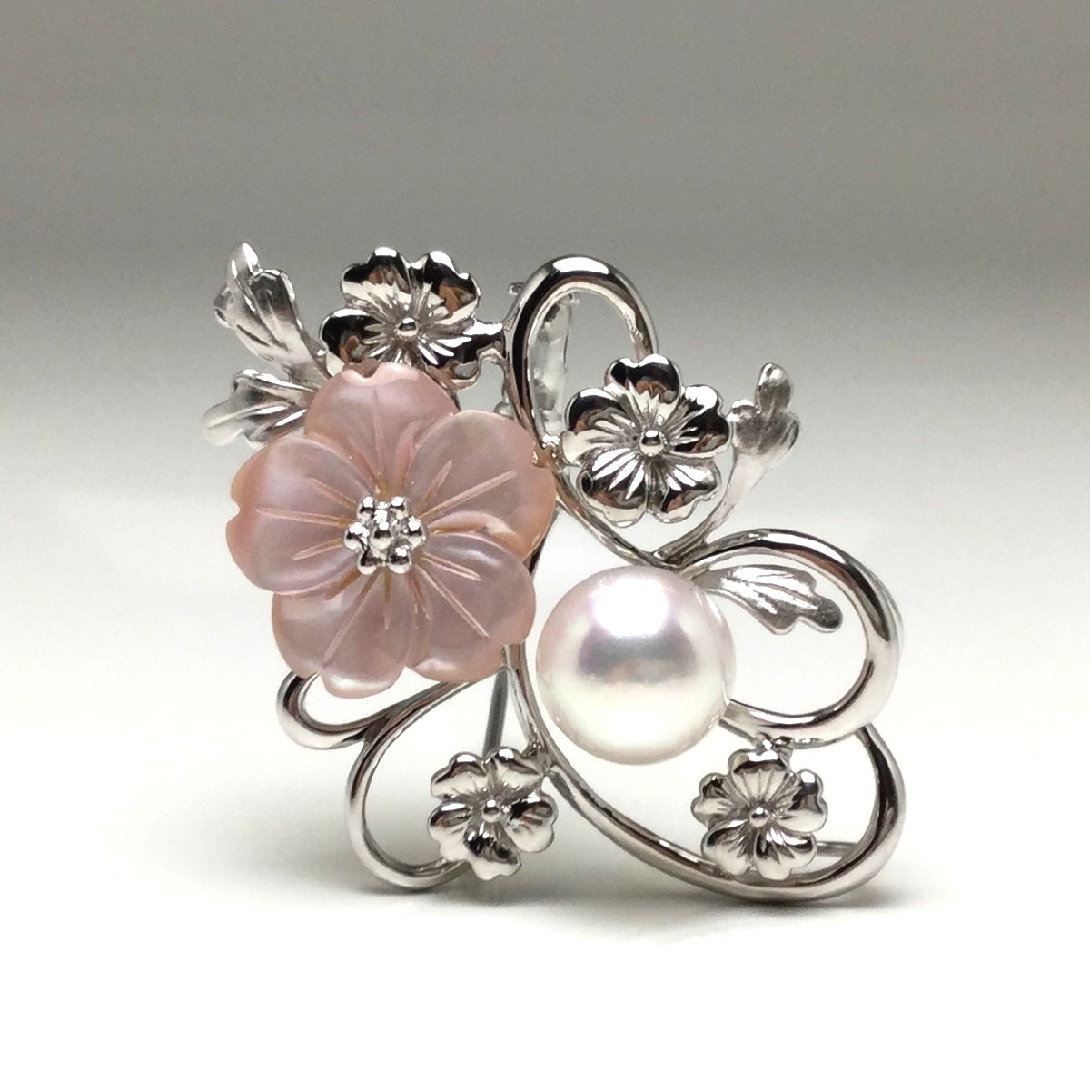 楽天市場】真珠 ブローチ パール アコヤ真珠 9.4mm ホワイトピンク