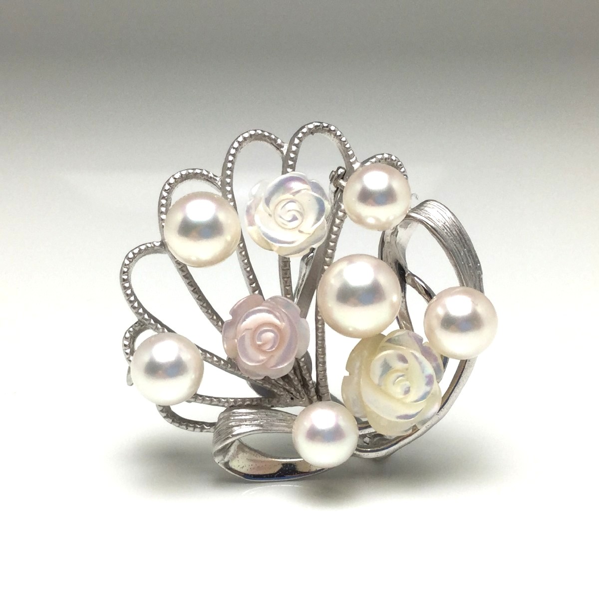 楽天市場】真珠 ブローチ パール アコヤ真珠 9.36mm ホワイト