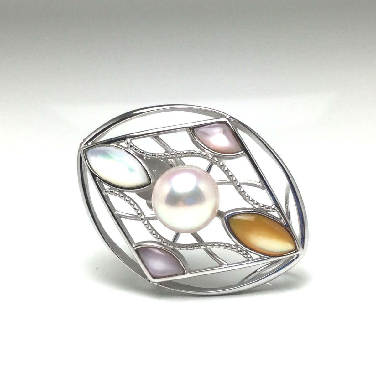 楽天市場】真珠 ブローチ パール アコヤ真珠 9.1mm ホワイト