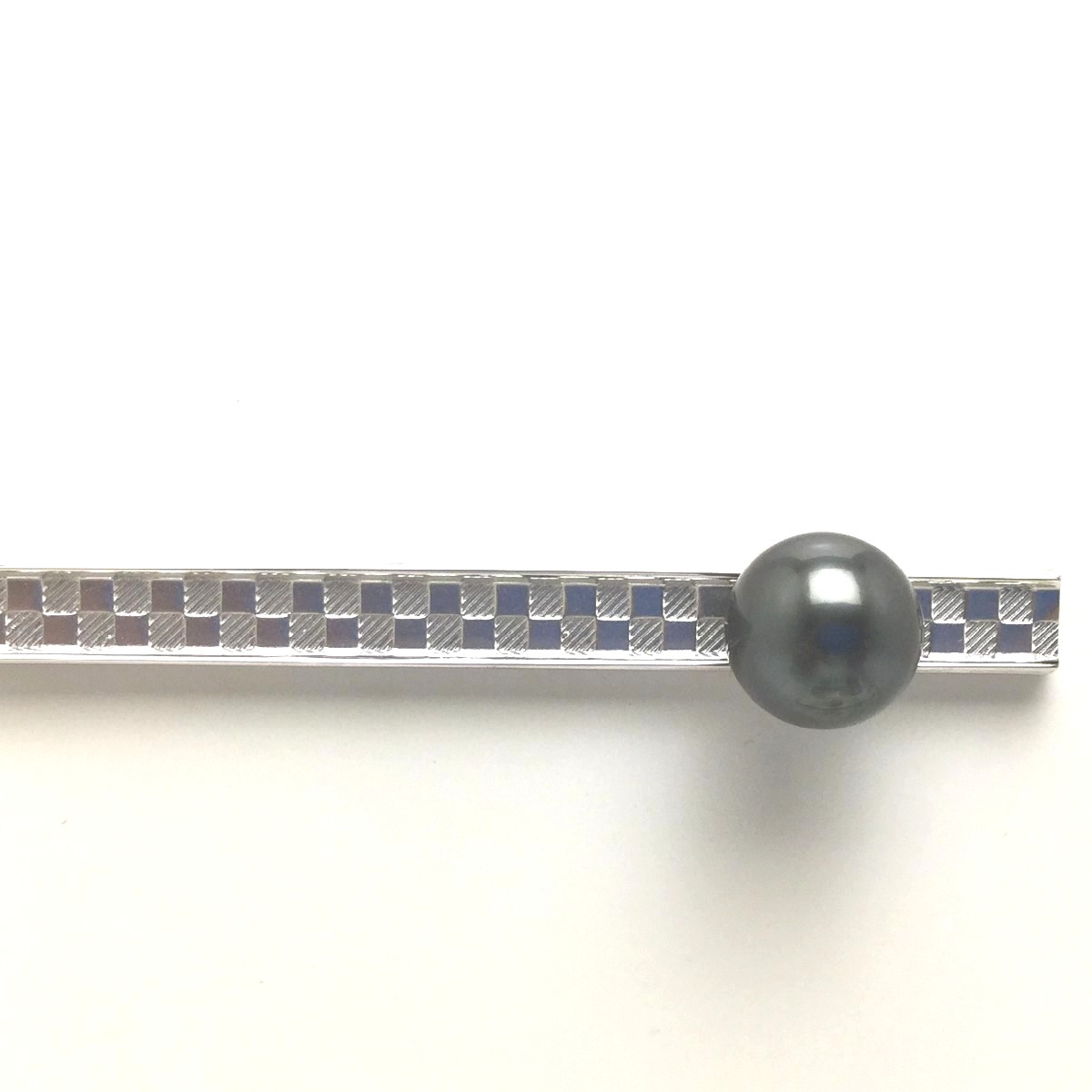 真珠 ネクタイピン パール 黒蝶真珠 9.85mm ディープグリーン シルバー 73665 イソワパール|伊勢志摩の真珠専門店 IsowaPearl