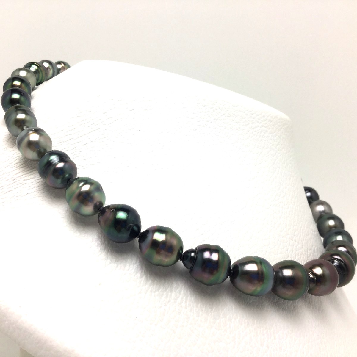 【美品】黒蝶真珠　パールネックレス　鑑定書　シルバー金具　43cm 楽天市場】真珠 ネックレス パール 鑑別 黒蝶真珠 8.4-11.6mm マルチ