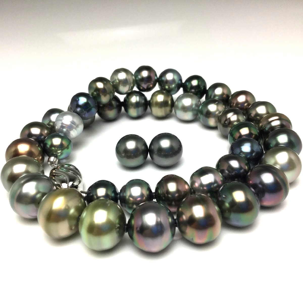 楽天市場】真珠 ネックレス パール 鑑別 黒蝶真珠 8.4-11.6mm