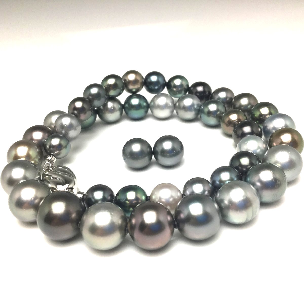 楽天市場】真珠 ネックレス パール 鑑別 黒蝶真珠 9.1-12.7mm マルチ