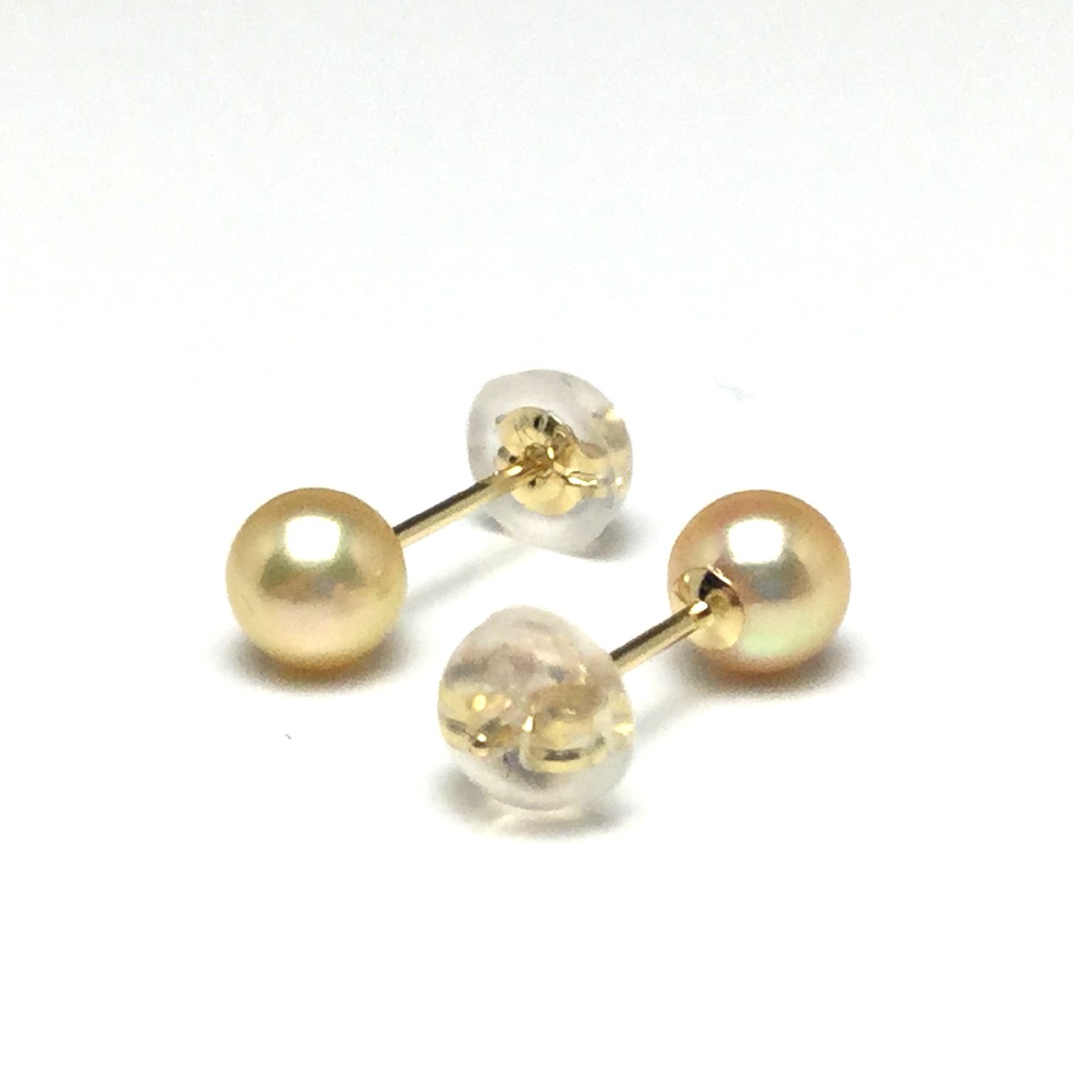 真珠 ピアス パール アコヤ真珠 スタッド 4.5-5.0mm シャンパンゴールド～ゴールド K18 イエローゴールド 73355 イソワパール