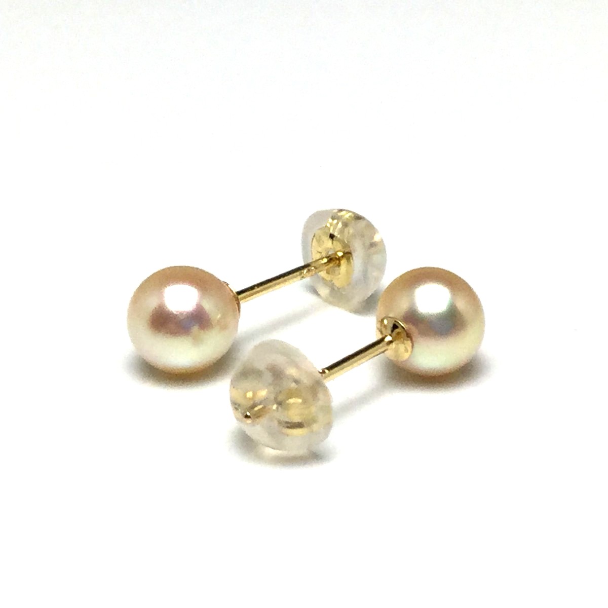 真珠 ピアス パール アコヤ真珠 スタッド 5.0-5.5mm シャンパンゴールド～ゴールド K18 イエローゴールド 73354 イソワパール