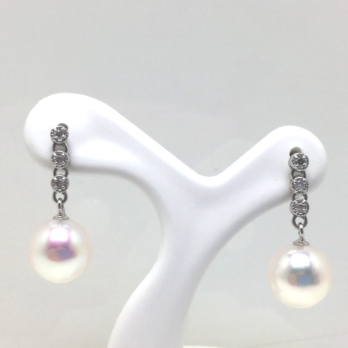 あこや真珠ピンク系　K18スタッドピアス K18/Pt「5mmアコヤパール スタッド」ピアス｜【オレフィーチェ