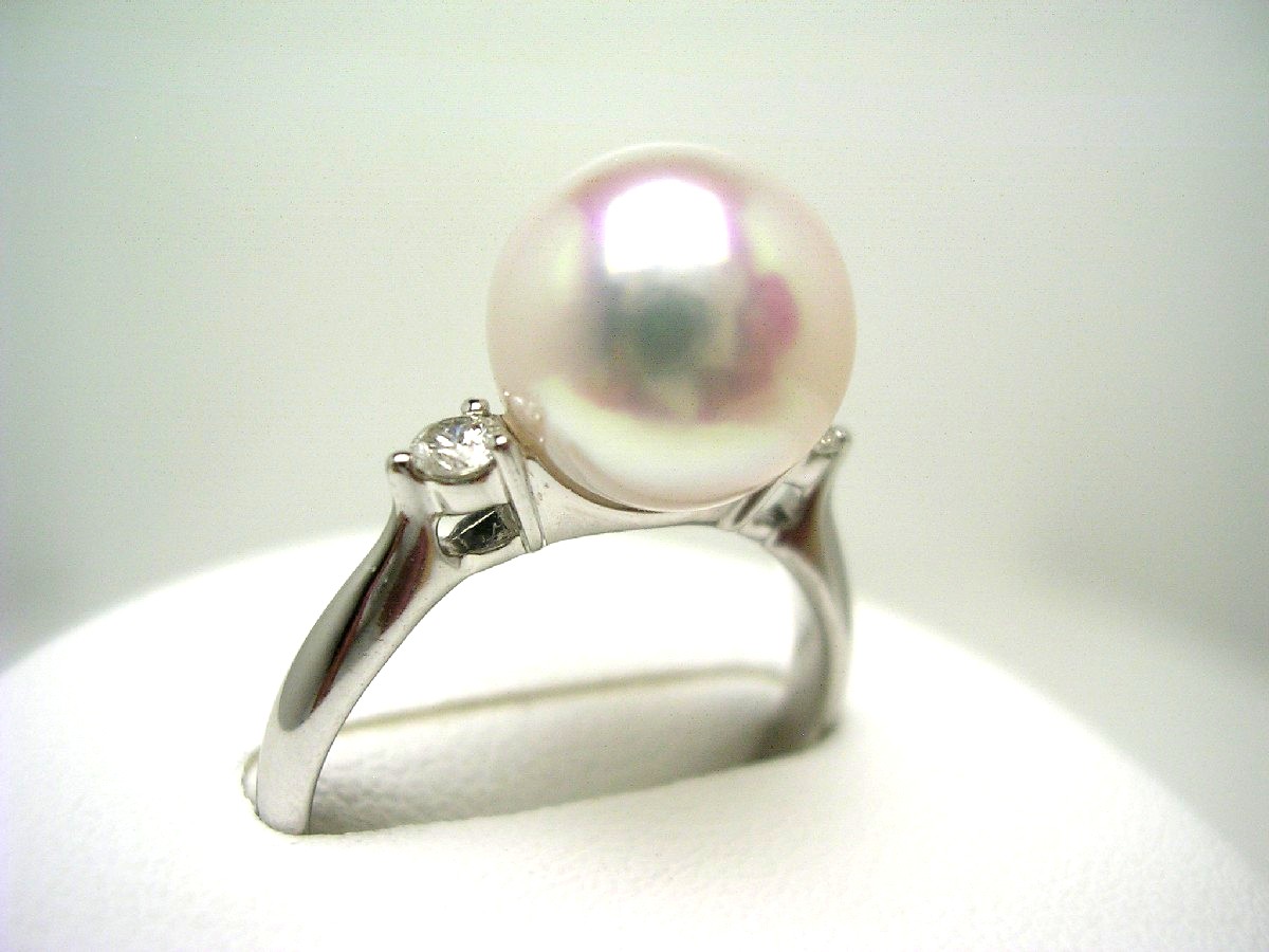 Pt900パール＆ダイヤ セットリング　アコヤ真珠9.5mm〜10mm 楽天市場】プラチナ900 アコヤ本真珠 リング 9-9.5mm 13号