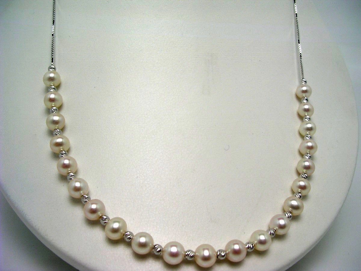 好評 母の日ギフト早割り真珠 ネックレス パール 淡水真珠 チェーン 6 6 5mm ホワイト シルバー スライドチェーン 603 イソワパール 新発売の Waneptogo Org