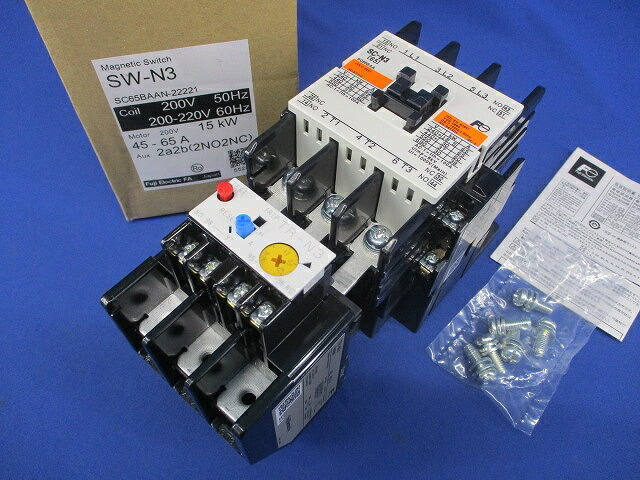 標準尺度形電磁開閉器 200V 15ｋW 45-65A 2a2b SW-N3