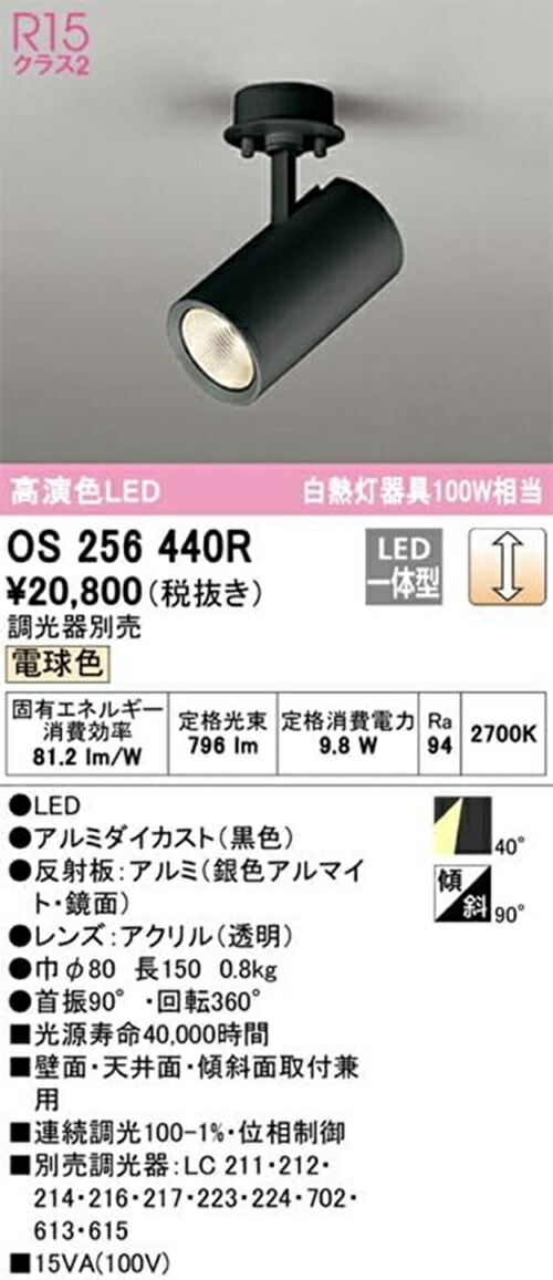 LED注目の的 高演色 白いこと歯車 調光器別売 広広とした配光 2700K os256440R