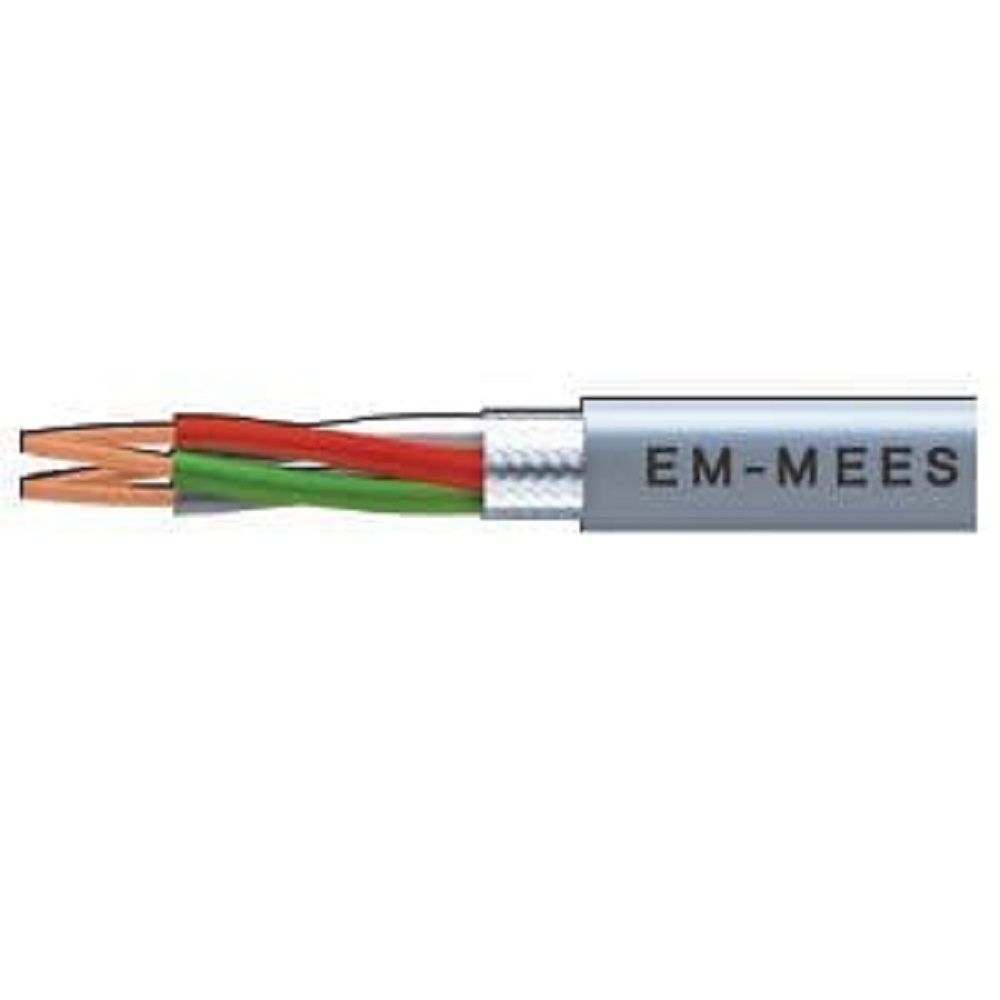 エコ電話線(マイク用耐燃性ポリエチレン吊りひも)2心X0.75SQ 灰 100m EM-MEES 2CX0.75SQ