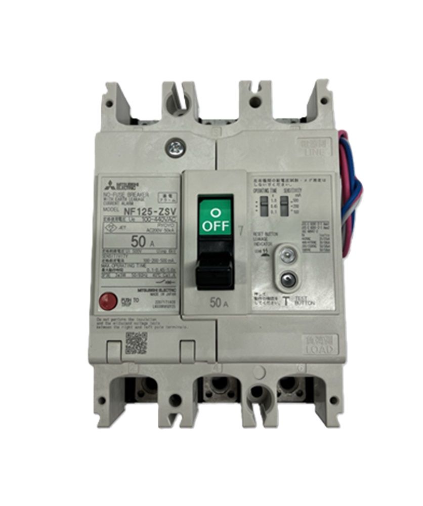 【返品可 保証有】 漏電アラーム遮断器) (3極) (AC 100-440V) 1.2.500MA NF125-ZSV-3P-50A|電材センタ一成