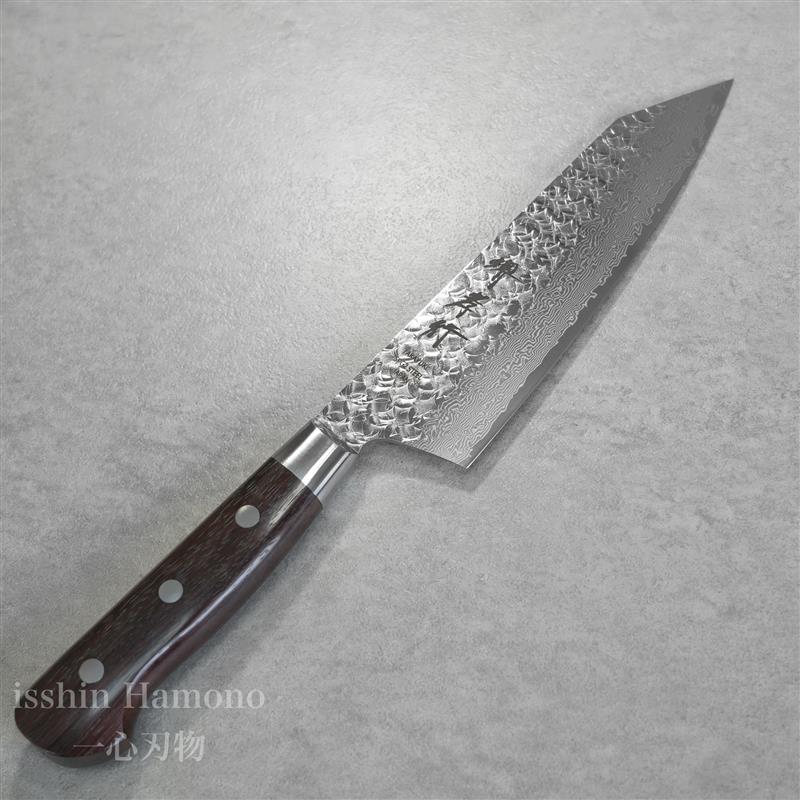 堺菊守ステンレスゴールド鋼本割込牛刀包丁180mm口金付本通し黒柄 送料無料】 洋包丁 堺菊守 日本鋼（口金付） 牛刀 180mm 1本 名入れ