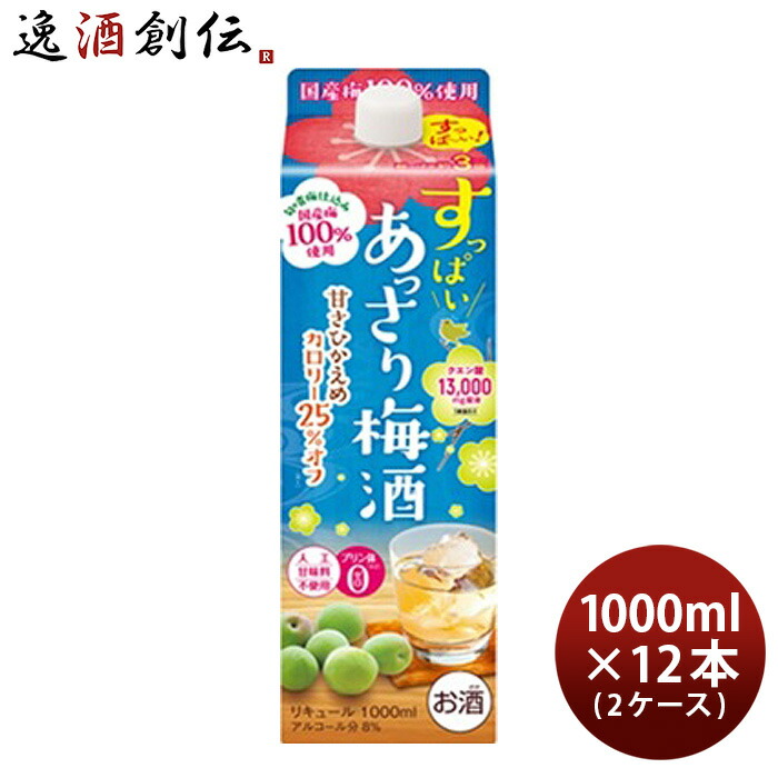 すっぱい あっさり梅酒 1L 1000ml 12本 2ケース 合同酒精 梅酒 パック 本州送料無料 四国は 200円 九州 北海道は 500円 沖縄は  3000円ご注文時に加算 敬老の日 売れ筋がひクリスマスプレゼント！