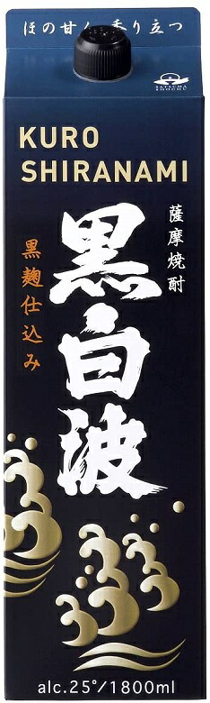 芋焼酎 25度 白波 黒麹仕込み パック 1800ml 1.8L 6本 2ケース お酒 新生活 入学祝い 卒業祝い 就職祝い 進学祝い
