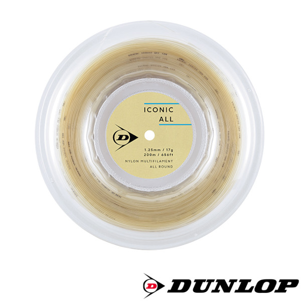 《送料無料》DUNLOP アイコニック・オール DSTA32001 ロールガット ICONIC ALL ダンロップ 硬式テニス ストリング|テニスラケットショップのIS