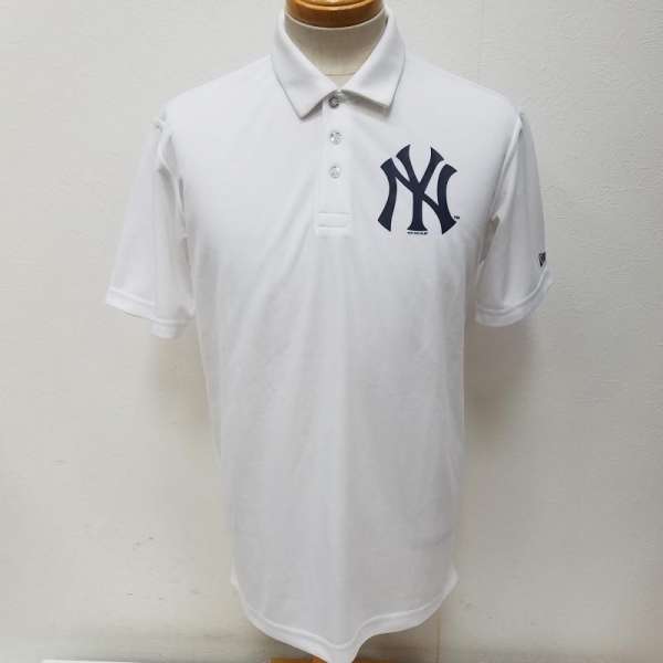 New Era ニュー顎 半袖 スポーツシャツ Polo Shirt Golf Polo Shirt Neyyan Kanoko ニューヨークヤンキースロゴプリント 半袖ポロシャツ ゴルフべべ Used 古着 中古 Donloree Com