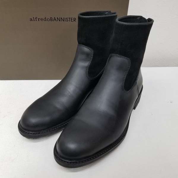 市場 alfredoBANNISTER 5243-10-04014 ブーツ ベロア切替 アルフレッド 三田 【名作】alfredBANNISTER 40 ブーツ ブーツ