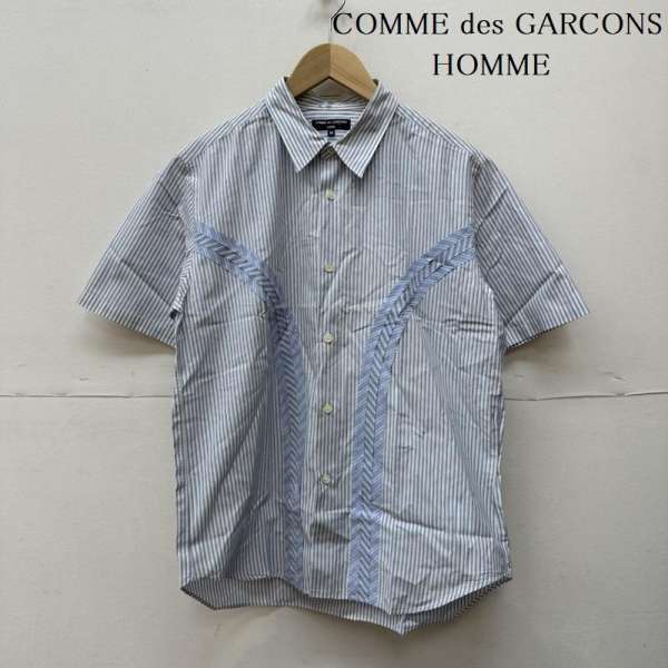 半額販売中 - CdG SHIRT 繕いパッチワークストライプ半袖シャツ - 特別