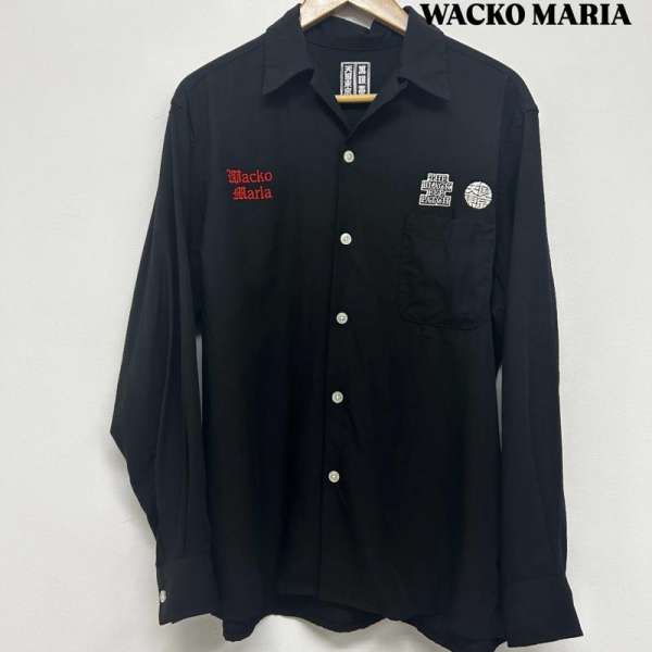 WACKO MARIA ワコマリア　ミリタリーシャツ　Sサイズ　刺繍デザイン WACKO MARIA ワコマリア ミリタリーシャツ 半袖 オリーブ