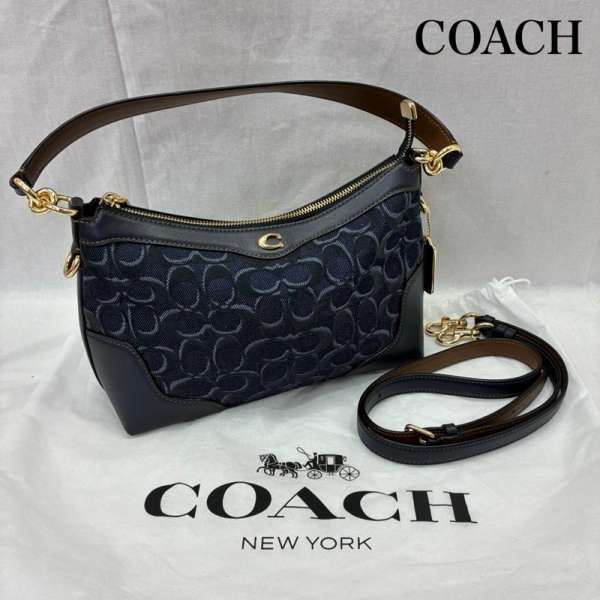 楽天市場】【バッグ】COACH コーチ レザー デニム ハンドバッグ