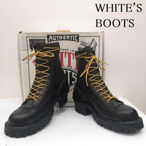 【美品】Whites Boots（ホワイツブーツ）スモークジャンパー8 1/2D ホワイツ] WHITE'S BOOTS Smoke Jumper 8インチ丈 Black