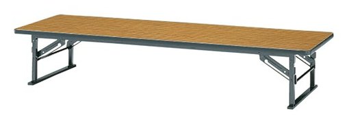 折りたたみテーブル 畳用 和室用 幅1800×奥行600×高さ330mm 机 折り畳み おりたたみ 長方形 会議テーブル 公民館 ソフトエッジ巻 低い スライド金具方式 国産 スチール 塗装 メラミン化粧板 SANKEI サンケイ K-6V|SANKEI NET SHOP