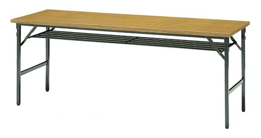 折りたたみテーブル アジャスター付き 幅1800×奥行600×高さ700mm 机 折り畳み おりたたみ 長方形 会議テーブル 公民館 共巻 棚付き クランク金具方式 国産 スチール 塗装 メラミン化粧板 SANKEI サンケイ TM12-MZ|SANKEI NET SHOP