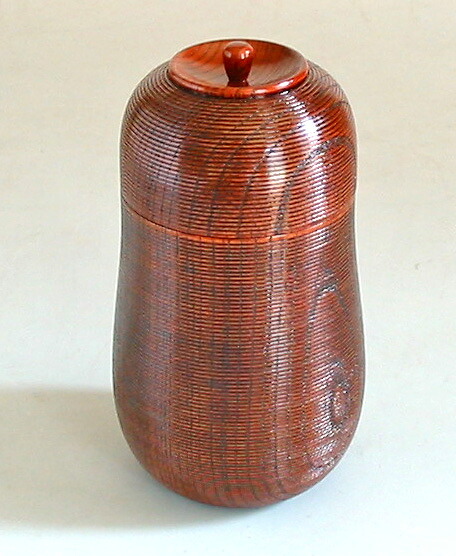 <京都 漆器の井助> 茶筒 欅 ひさご千筋 FC16-3|京都 漆器の井助 通販