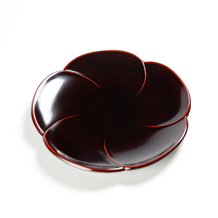 福梅銘々皿5.0 溜/朱 5枚セット 【まとめ買い割引】漆塗りの小皿 取り